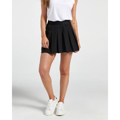 Women's 2 in 1 pleated tennis skirts elastic waist moisture wicking skirt