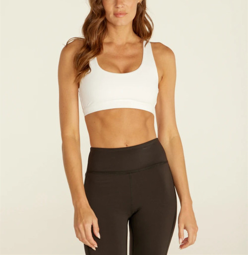 Scoop neck racerback sports bra with hollow back style supportive fitness crop