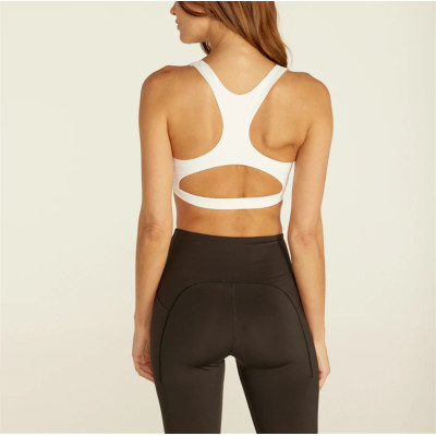 Scoop neck racerback sports bra with hollow back style supportive fitness crop