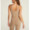 High neck ribbed sports bra U back everyday crop top