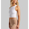 High neck ribbed sports bra U back everyday crop top