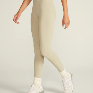 High waist rib leggings athleisure style yoga leggings