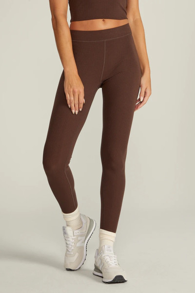High waist rib leggings athleisure style yoga leggings
