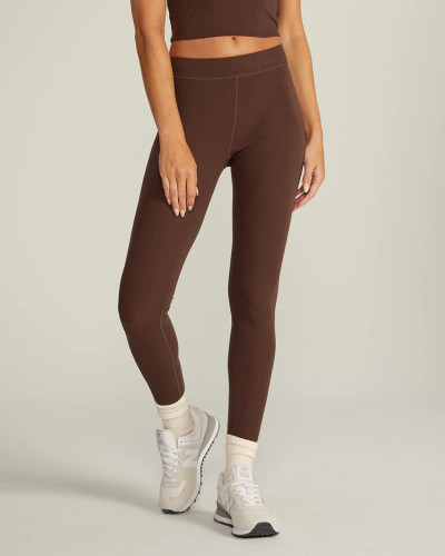 High waist rib leggings athleisure style yoga leggings