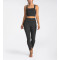 Tummy control compressive fitness tights with side pockets