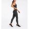 Tummy control compressive fitness tights with side pockets