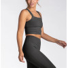 Women's full coverage sports crop tank contouring padded sleeveless tank top
