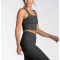 Women's full coverage sports crop tank contouring padded sleeveless tank top