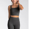 Women's full coverage sports crop tank contouring padded sleeveless tank top