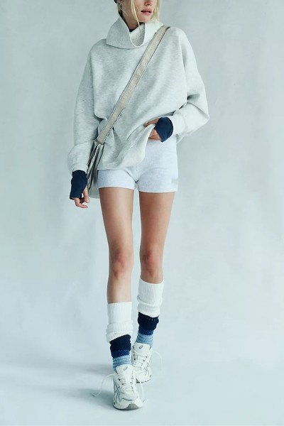 Customized Turtleneck Oversized Sweatshirts Casual Long Sleeve Warm Women Pullover Tops