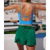 Women Longline Full Coverage Sports Bras Medium Impact Padded Workout Crop Tops for Yoga Gym