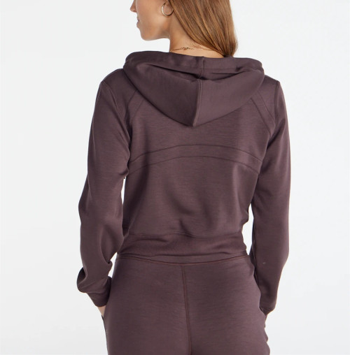 Quater zip cropped hoodies cotton blend hooded sweatshirts