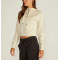 Quater zip cropped hoodies cotton blend hooded sweatshirts