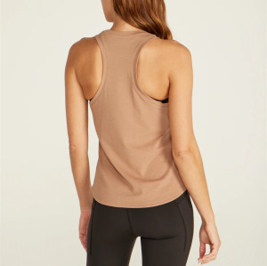 Quick dry scoop neck fitness vests with racerback design