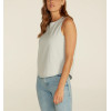 Lightweight moisture wicking loose fit sleeveless t shirts with curvy hem