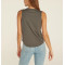 Lightweight moisture wicking loose fit sleeveless t shirts with curvy hem
