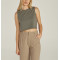 Sleeveless lightweight cotton cropped tops relaxed fit tank top