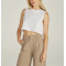 Sleeveless lightweight cotton cropped tops relaxed fit tank top