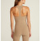 Women's fitted t back ribbed sports tank with wide strap hip length tank top