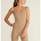 Women's fitted t back ribbed sports tank with wide strap hip length tank top