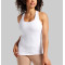 Women's fitted t back ribbed sports tank with wide strap hip length tank top