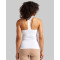 Women's fitted t back ribbed sports tank with wide strap hip length tank top