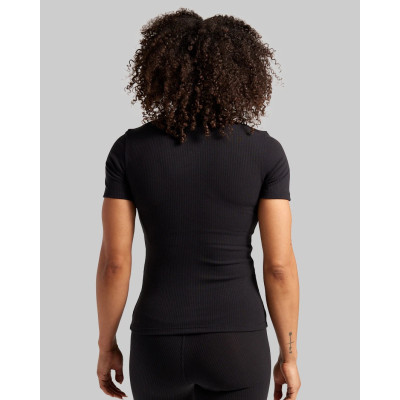 Short sleeve mock neck t shirts ribbes sports tees for women