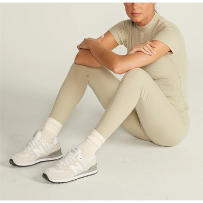 Short sleeve mock neck t shirts ribbes sports tees for women