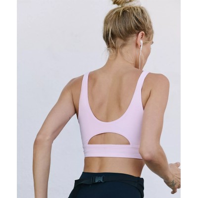 Racerback Sports Bras Padded Racer Back Cropped Bras for Yoga Workout Fitness Low Impact