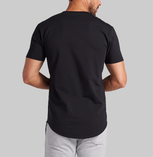 Men's lightweight crew neck t shirts with curvy hem basic style short sleeve tees