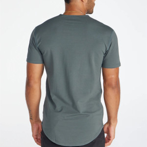 Men's lightweight crew neck t shirts with curvy hem basic style short sleeve tees