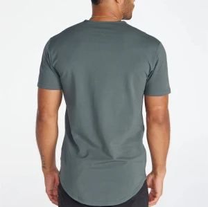 Men's lightweight crew neck t shirts with curvy hem basic style short sleeve tees