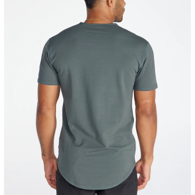 Men's lightweight crew neck t shirts with curvy hem basic style short sleeve tees