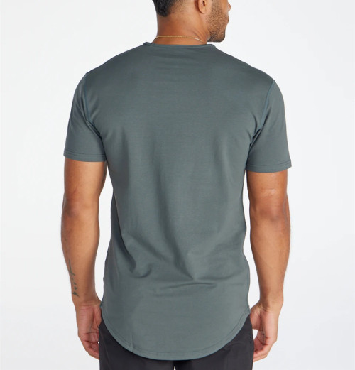 Men's lightweight crew neck t shirts with curvy hem basic style short sleeve tees