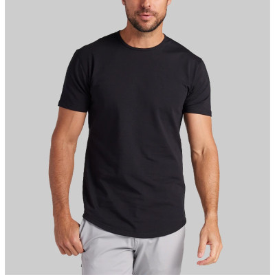 Men's lightweight crew neck t shirts with curvy hem basic style short sleeve tees