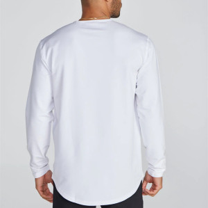 Long sleeve cotton shirts for men athleisure style sports tees