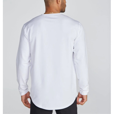 Long sleeve cotton shirts for men athleisure style sports tees