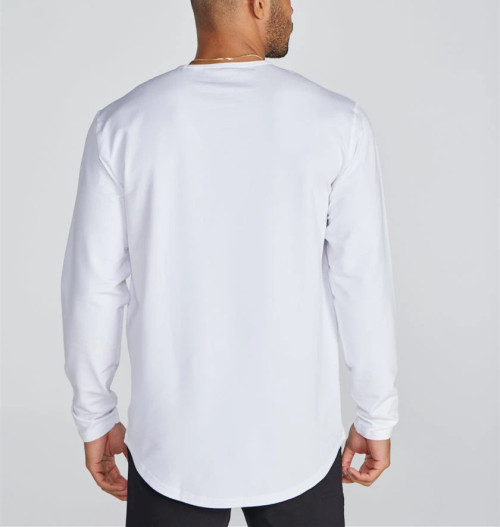 Long sleeve cotton shirts for men athleisure style sports tees