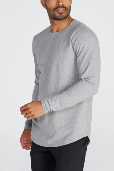Long sleeve cotton shirts for men athleisure style sports tees