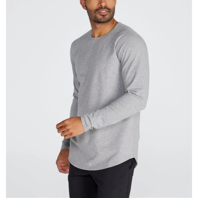Long sleeve cotton shirts for men athleisure style sports tees