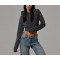 Cotton fleece cropped hoodies blank pullover sweatshirts with hood