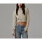 Cotton fleece cropped hoodies blank pullover sweatshirts with hood