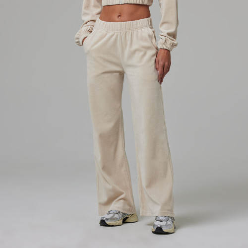 Elastic waist wide leg lounge pants for women cotton sweatpants