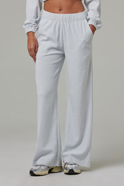 Elastic waist wide leg lounge pants for women cotton sweatpants