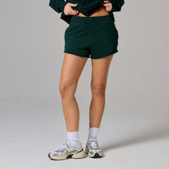 Women's raw hem cotton blend running shorts