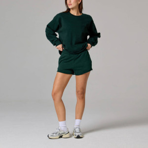 Women's raw hem cotton blend running shorts