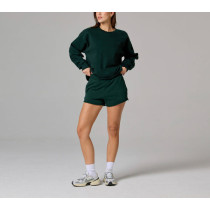 Women's raw hem cotton blend running shorts