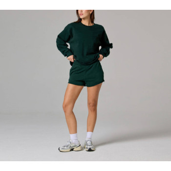 Women's raw hem cotton blend running shorts