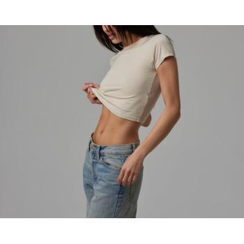 Women's lightweight crop top short sleeve baby tee