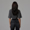 Women's short sleeve crew neck cropped t shirts oversized sports tee